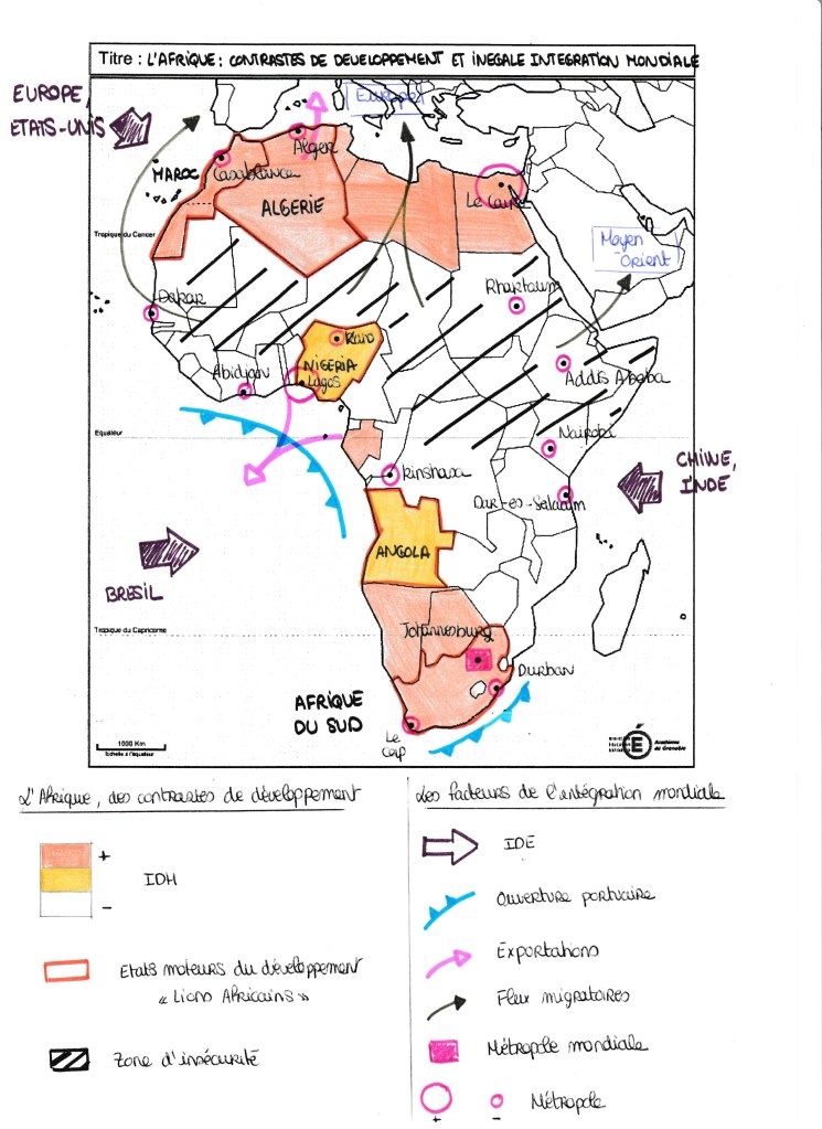 Carte Afrique – Fiches de révision – Filière S